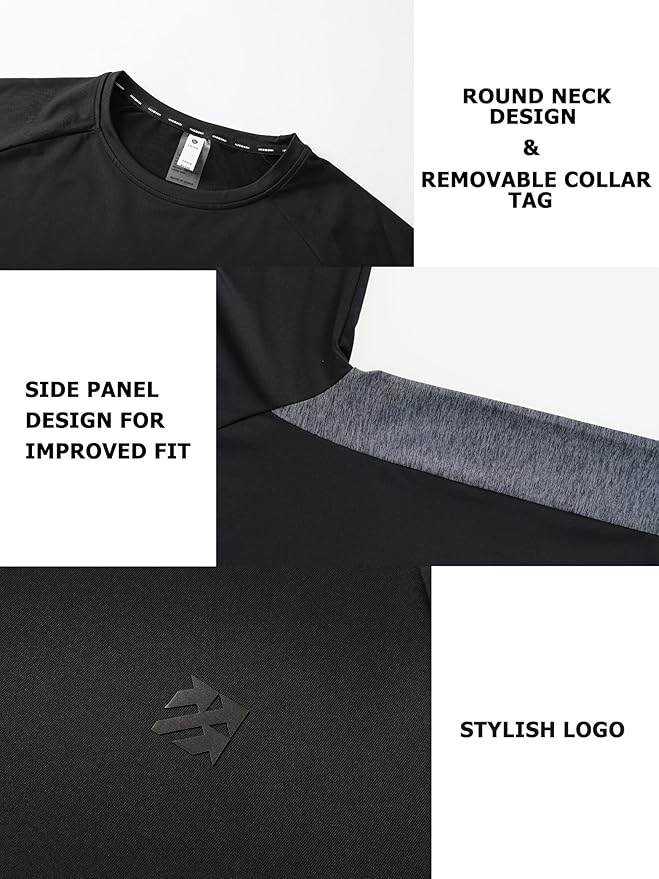 Mens Long Sleeve Turtleneck Workout Shirts Moisture Wicking Mock Neck Double Sides Brushed T-Shirts