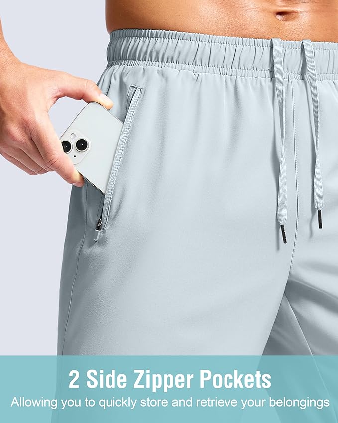 G Gradual Men's Athletic Running Shorts with Zipper Pockets Quick Dry 7"/ 5"/ 9" Workout Gym Shorts for Basketball Hiking