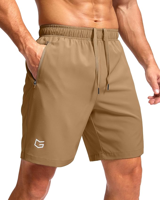 G Gradual Men's Athletic Running Shorts with Zipper Pockets Quick Dry 7"/ 5"/ 9" Workout Gym Shorts for Basketball Hiking