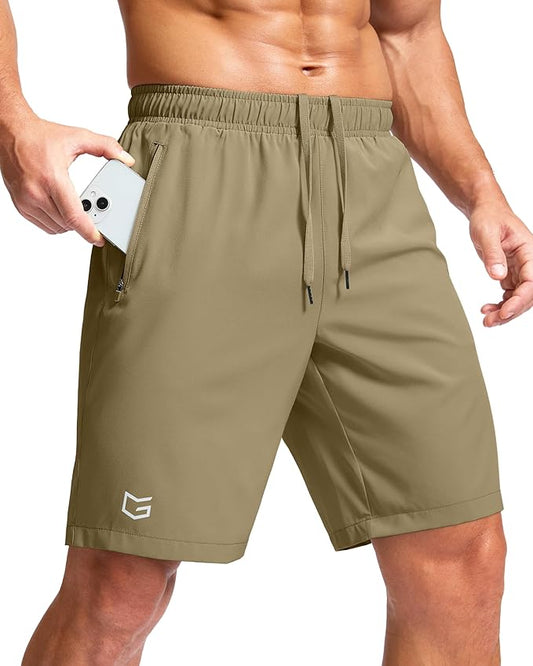 G Gradual Men's Athletic Running Shorts with Zipper Pockets Quick Dry 7"/ 5"/ 9" Workout Gym Shorts for Basketball Hiking