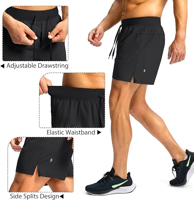 Men's Running Shorts with Zipper Pockets 9 Inch/ 7 Inch / 5 Inch Lightweight Quick Dry Gym Workout Athletic Shorts for Men