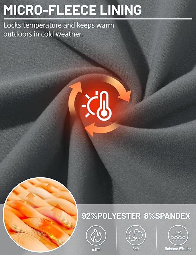 TACVASEN Mens Thermal Fleece Shirt Mock Turtle Neck Base Layer Long Sleeve Athletic Warm Undershirt Winter Running Tops