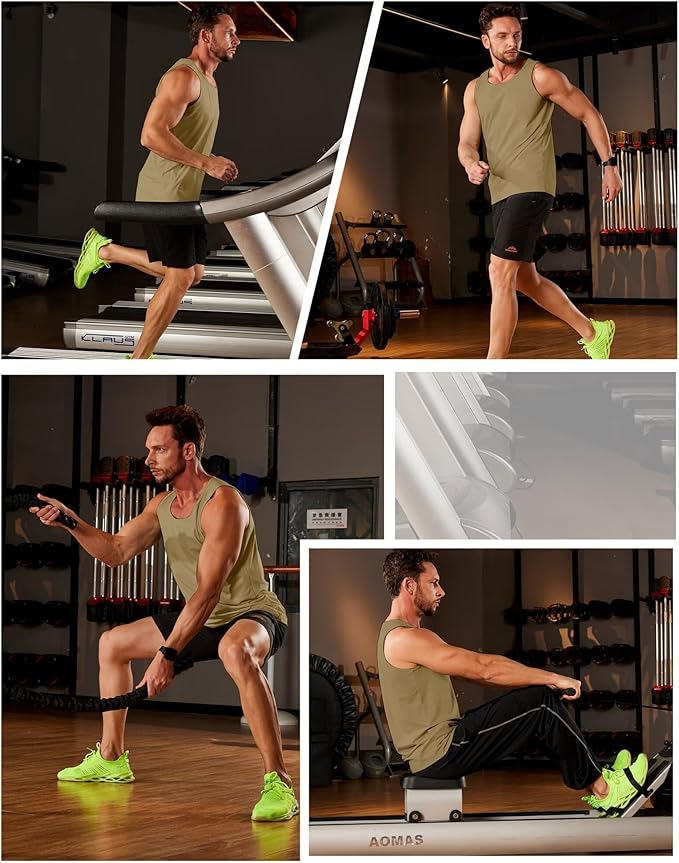 Boladeci Men's Tank Top Workout Athletic Quick Dry UPF 50+ Sun Protection Lightweight Summer Beach Gym Sleeveless Shirts