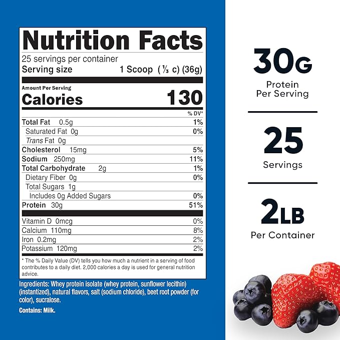 Nutricost Whey Protein Isolate (Strawberry Acai, 2 Pounds)