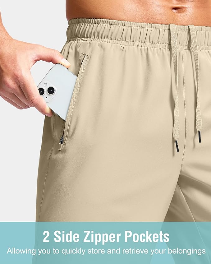 G Gradual Men's Athletic Running Shorts with Zipper Pockets Quick Dry 7"/ 5"/ 9" Workout Gym Shorts for Basketball Hiking