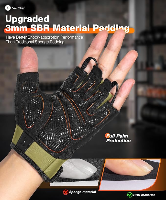 SIMARI Breathable Workout Gloves for Men & Women, Weight Lifting Gloves with Padded, Grip, Full Palm Protection, Gift for Gym Exercise, Cycling, Weightlifting Training, Fitness, Black, Pink, Size