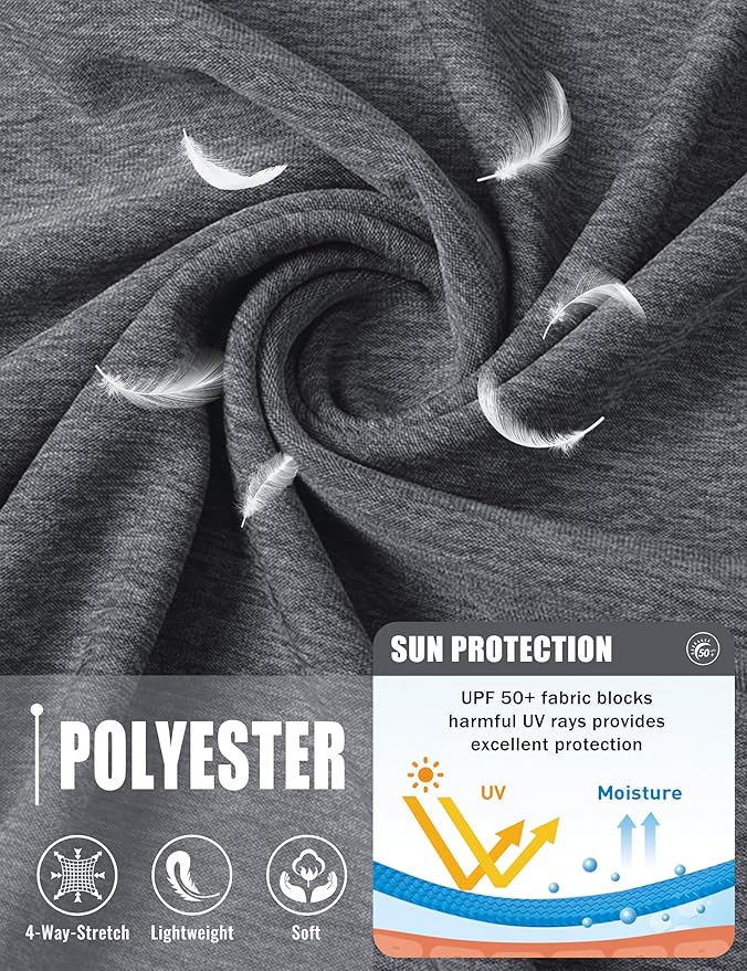 MAGCOMSEN Men's Long Sleeve Shirts UPF 50+ UV Sun Protection Athletic Shirts for Hiking Running Workout Rash Guard