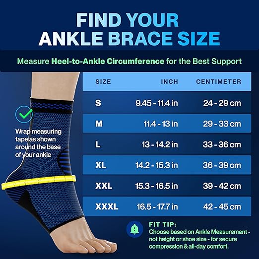 Modvel Foot & Ankle Brace Socks for Sprained Ankle Compression Sleeve - Plantar Fasciitis Relief Brace, Foot Support for pain Women & Men - Tendonitis & Arthritis Feet Sleeve, Stabilizing Ankles Wrap