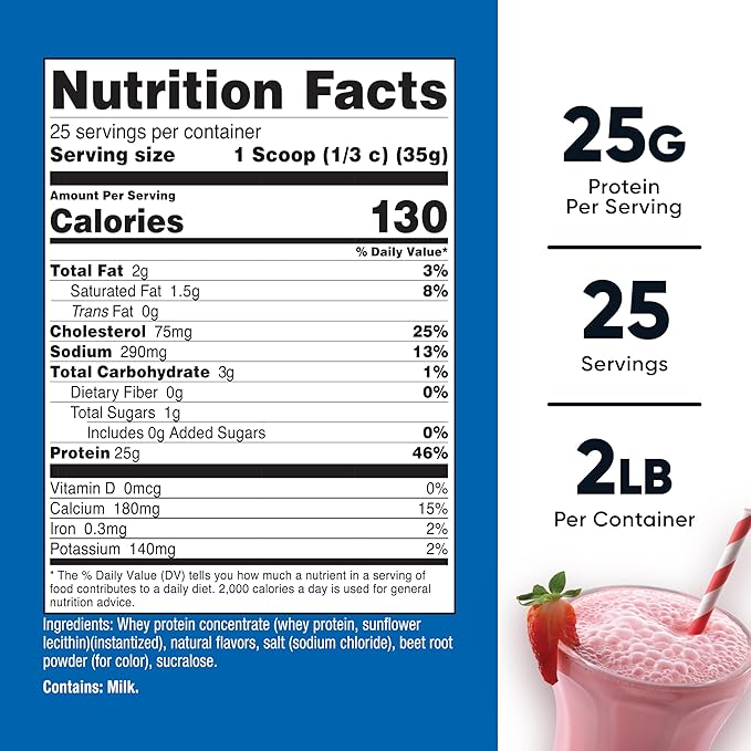 Nutricost Whey Protein Concentrate (Strawberry Milkshake) 2LBS - Gluten Free & Non-GMO