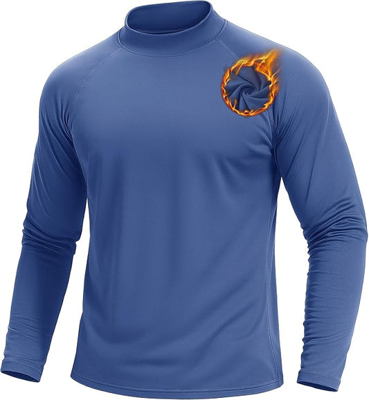 TACVASEN Mens Thermal Fleece Shirt Mock Turtle Neck Base Layer Long Sleeve Athletic Warm Undershirt Winter Running Tops