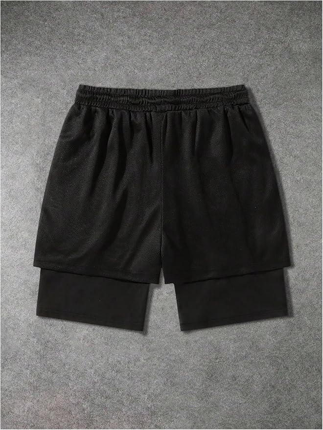 Men's Graphic Shorts with Liner Cross Print Drawstring 2 in 1 Gym Track Bottoms