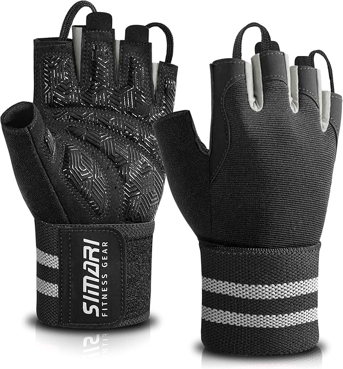 SIMARI Breathable Workout Gloves for Men & Women, Weight Lifting Gloves with Padded, Grip, Full Palm Protection, Gift for Gym Exercise, Cycling, Weightlifting Training, Fitness, Black, Pink, Size