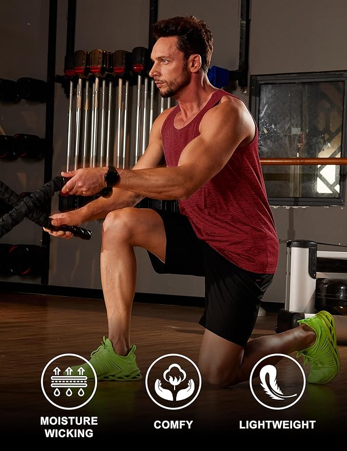 MAGCOMSEN Mens Workout Tank Tops Undershirt Cotton Muscle Athletic Sleeveless Shirts for Gym