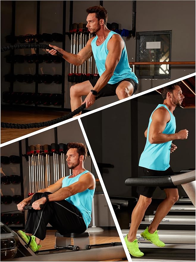 TACVASEN Men's Workout Tank Tops Sleeveless UPF 50+ Summer Sun Shirts Quick Dry for Running Swim Gym Beach