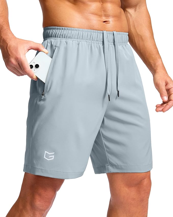 G Gradual Men's Athletic Running Shorts with Zipper Pockets Quick Dry 7"/ 5"/ 9" Workout Gym Shorts for Basketball Hiking