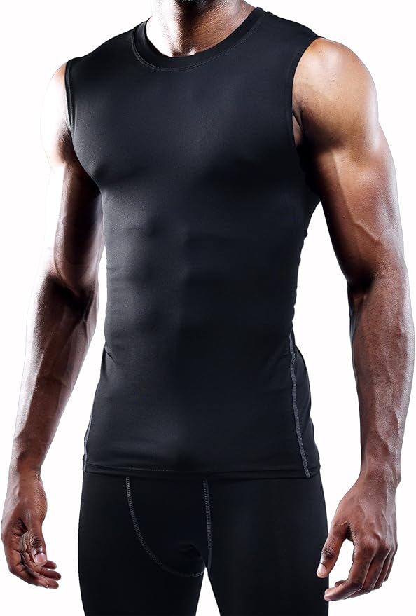 NELEUS Men's 3 Pack Dry Fit Compression Tank Top