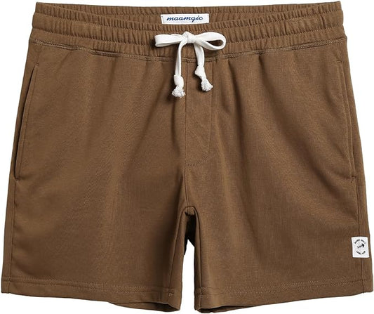 maamgic Mens Athletic Gym Shorts 5.5" Elastic Waist Casual Pajama Pocket Jogger Men Workout Short Pants