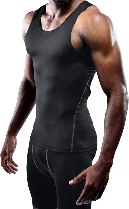 NELEUS Men's 3 Pack Dry Fit Compression Tank Top
