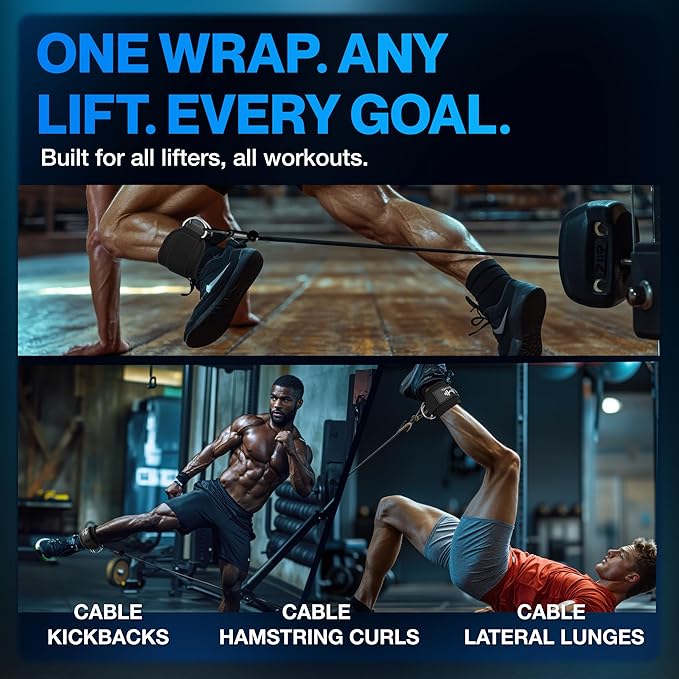 Modvel Gym Ankle Strap for Cable Machines – Glute & Leg Kickback Ankle Straps for Gym Workouts – Adjustable, Padded Support for Strength Training, Weightlifting, Rehab – Men & Women