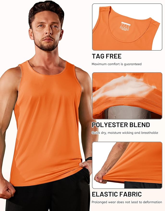 TACVASEN Men's Workout Tank Tops Sleeveless UPF 50+ Summer Sun Shirts Quick Dry for Running Swim Gym Beach