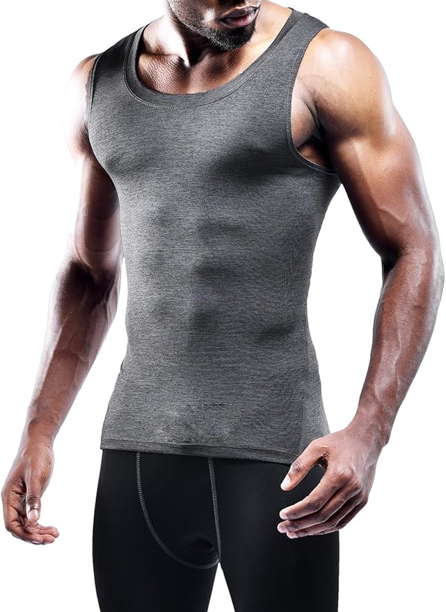 NELEUS Men's 3 Pack Dry Fit Compression Tank Top