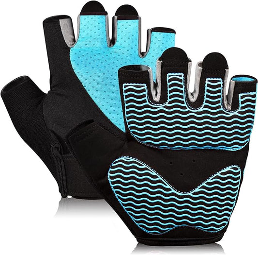 Sunnex Gym Gloves - Fingerless, Breathable Workout Gloves for Weightlifting, Cycling & More