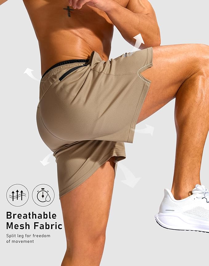 G Gradual Men's Running Athletic Shorts with Zipper Pocket 5"/ 7" Lightweight Quick Dry Gym Workout Shorts for Tennis Active