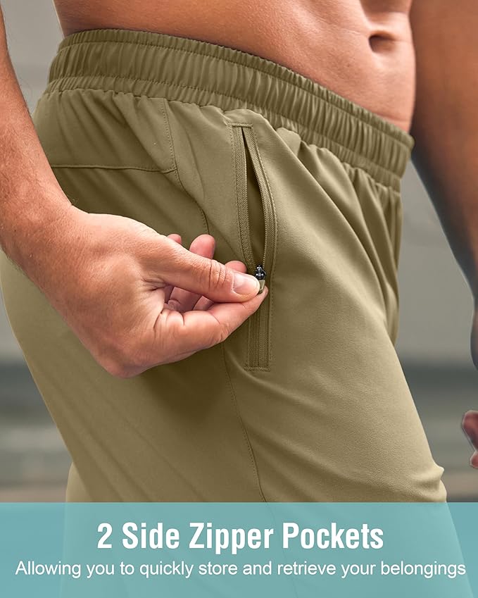 G Gradual Men's Athletic Running Shorts with Zipper Pockets Quick Dry 7"/ 5"/ 9" Workout Gym Shorts for Basketball Hiking