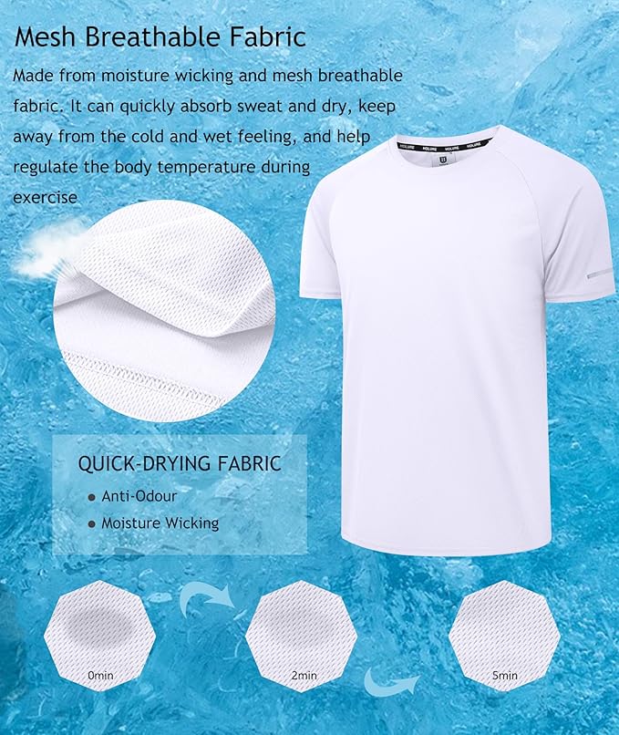 Holure Men's Mesh Quick-Dry Short Sleeve Workout T-Shirt