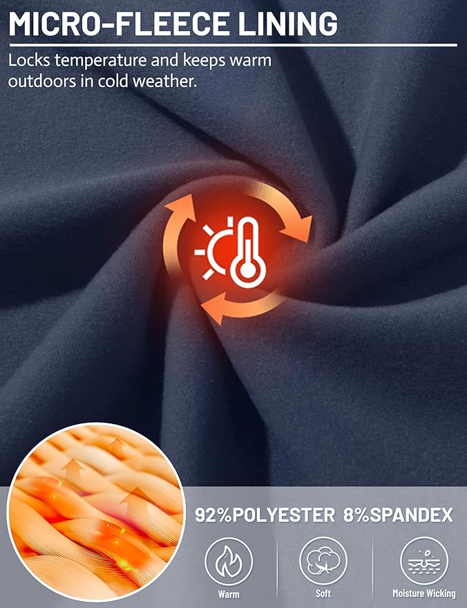 TACVASEN Mens Thermal Fleece Shirt Mock Turtle Neck Base Layer Long Sleeve Athletic Warm Undershirt Winter Running Tops