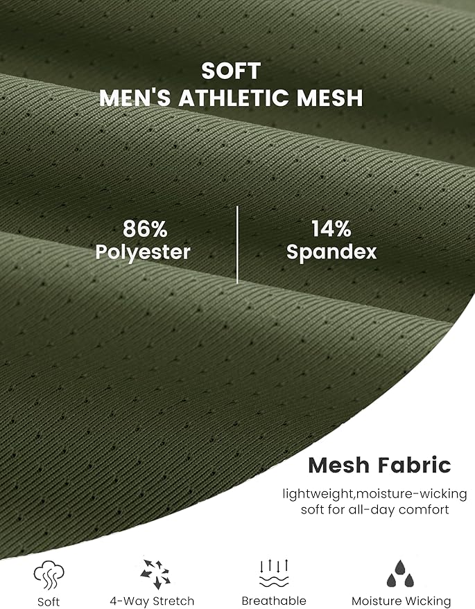 MAGCOMSEN Men's Dry Fit Shirts Mesh Short Sleeve Athletic Lightweight Workout Performance Hiking Shirt