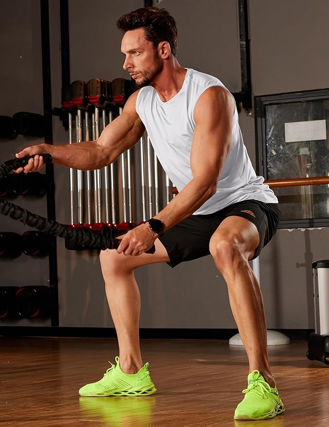 MAGCOMSEN 2 Pack Men's UPF 80+ Tank Tops Quick Dry Workout Gym Sleeveless Muscle Shirts Cooling Summer Beach Swim Shirt