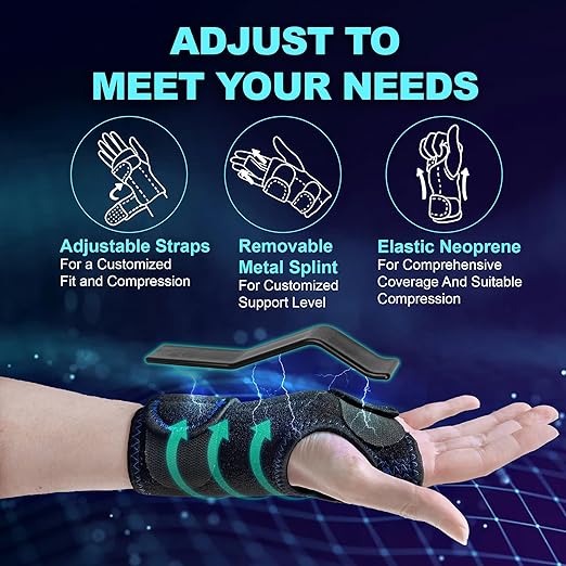ZOYER Carpal Tunnel Wrist Brace Night Support, Skin-Friendly, Reversible Hand Brace for Carpal Tunnel with Removable Splint, Hand Support for Arthritis, Tendonitis, Sprain, Injuries