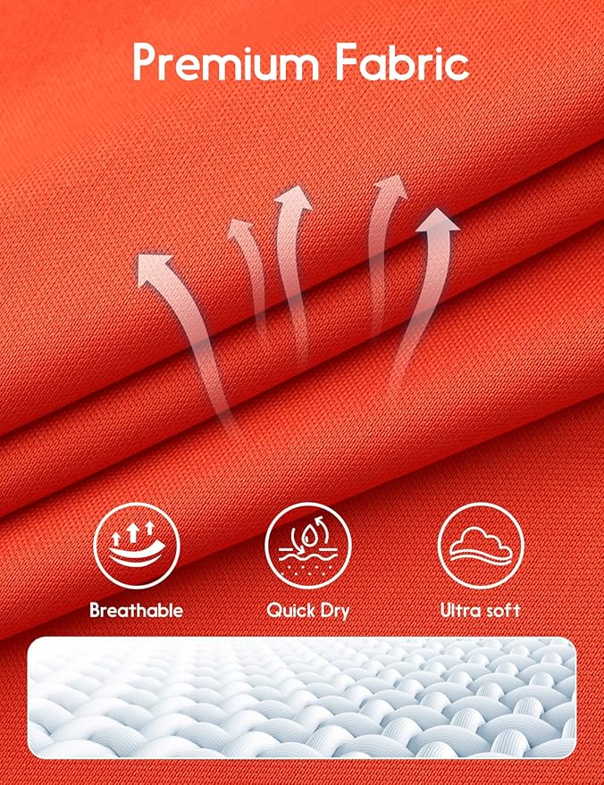 Men's Long Sleeve Moisture Wicking Athletic Shirts, Dry Fit Long Sleeve UV Protection Shirts Men for Workout, Running, Hiking