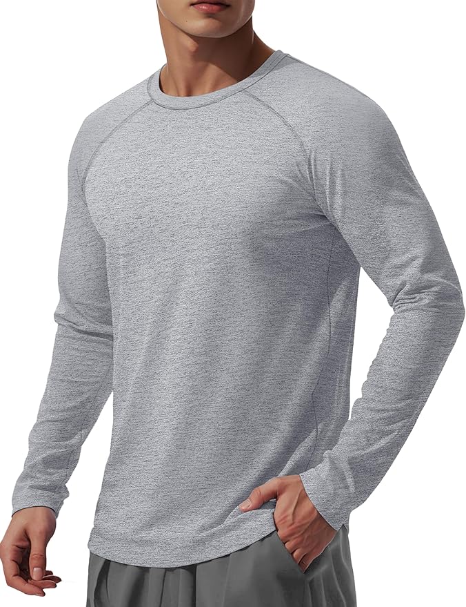 MAGCOMSEN Men's Long Sleeve Shirts UPF 50+ UV Sun Protection Athletic Shirts for Hiking Running Workout Rash Guard