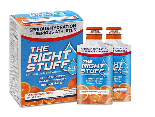 The Right Stuff electrolyte drink concentrate - 10 Pouch Box - Orange Tangerine