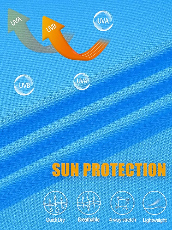 MAGCOMSEN Men's Hooded UPF 50+ Sun Protection T Shirts Long Sleeve Athletic Fishing Shirts Rash Guards