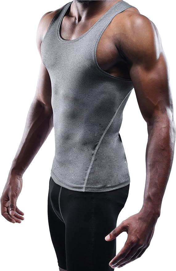 NELEUS Men's 3 Pack Dry Fit Compression Tank Top