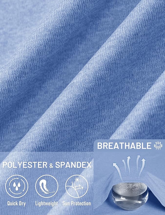 MAGCOMSEN Men's Hooded UPF 50+ Sun Protection T Shirts Long Sleeve Athletic Fishing Shirts Rash Guards