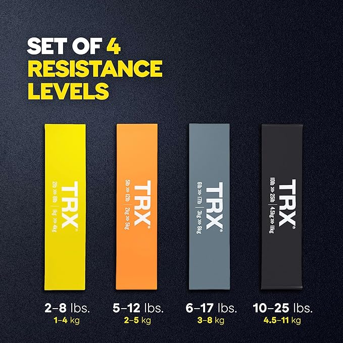 TRX Training Exercise Bands, Exercise Bands for Working Out, Increase Exercise Intensity, Portable Workout Equipment for Women and Men, Set of 4