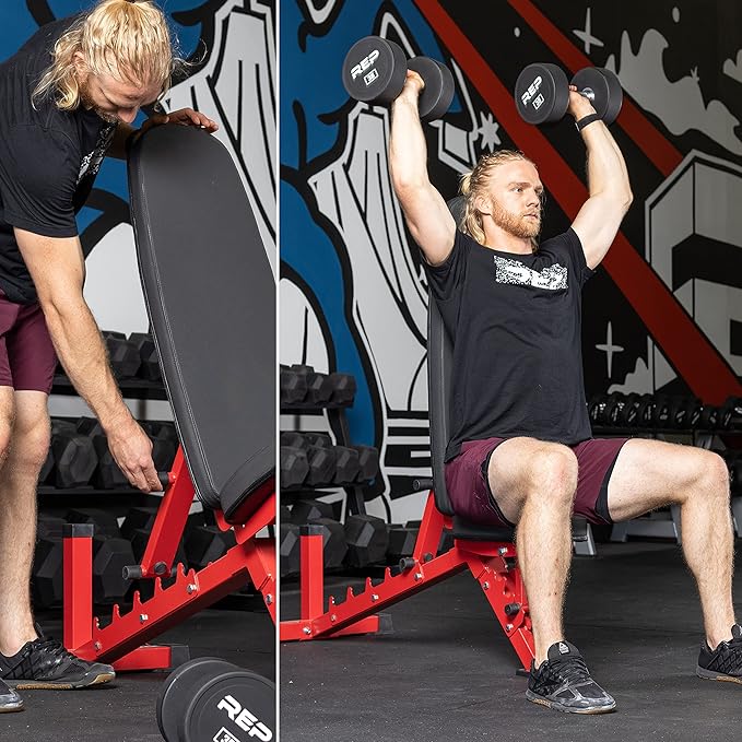 REP Fitness Adjustable Bench, AB-3100 V3 – 700 lb Rated for Home and Garage Gym Workouts, Weight Lifting, and Strength Training