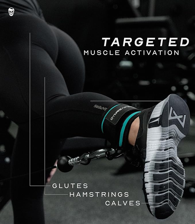 Gymreapers Ankle Straps For Cable Machine Kickbacks, Glute Workouts, Lower Body Exercises - Adjustable Leg Straps with Neoprene Padding