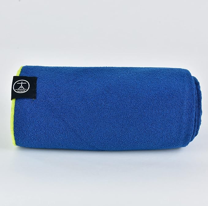 Tatago Hot Yoga Mat Towel Non Slip for Hot Yoga (72-84 inch Mats) Our Hot Yoga Towel Non Slip Silicone Dabs & Absorbent Microfiber Blend Gives You More Grip As You Drip! (Azuloro, XL - 84")