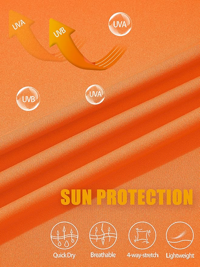 MAGCOMSEN Men's Hooded UPF 50+ Sun Protection T Shirts Long Sleeve Athletic Fishing Shirts Rash Guards