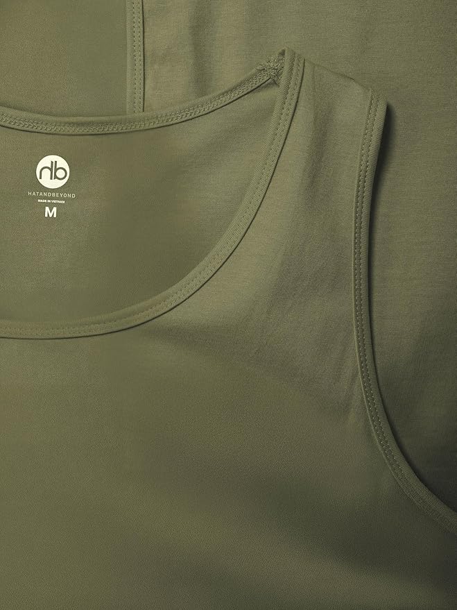 Hat and Beyond Mens Tank Top Soft Performance Boxing Gym Shirts Plain Muscle Tee