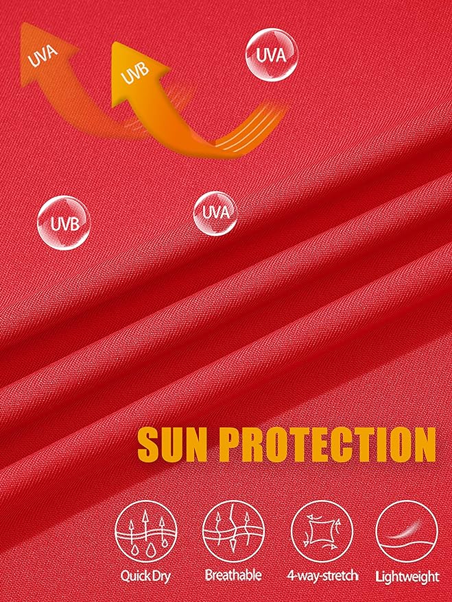 MAGCOMSEN Men's Hooded UPF 50+ Sun Protection T Shirts Long Sleeve Athletic Fishing Shirts Rash Guards