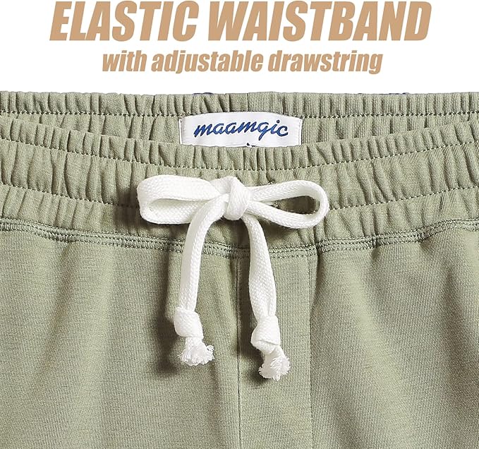 maamgic Mens Athletic Gym Shorts 5.5" Elastic Waist Casual Pajama Pocket Jogger Men Workout Short Pants