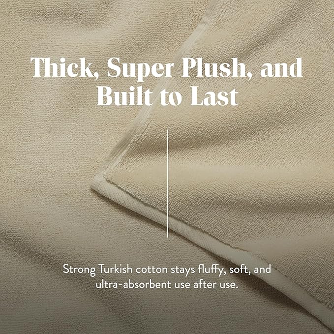 Brooklinen Super-Plush Turkish Cotton Bath Sheets Set of 2 Cotton, 820 GSM, Highly Absorbent, Machine Washable, Perfect for Home & Bathroom (40" x 65", Vanilla)