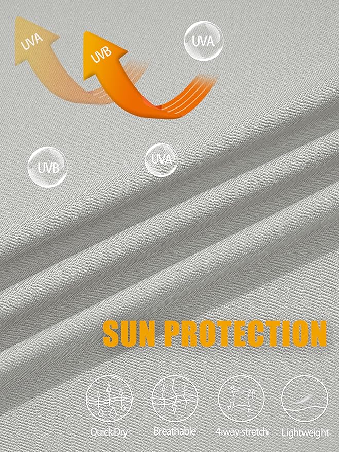 MAGCOMSEN Men's Hooded UPF 50+ Sun Protection T Shirts Long Sleeve Athletic Fishing Shirts Rash Guards