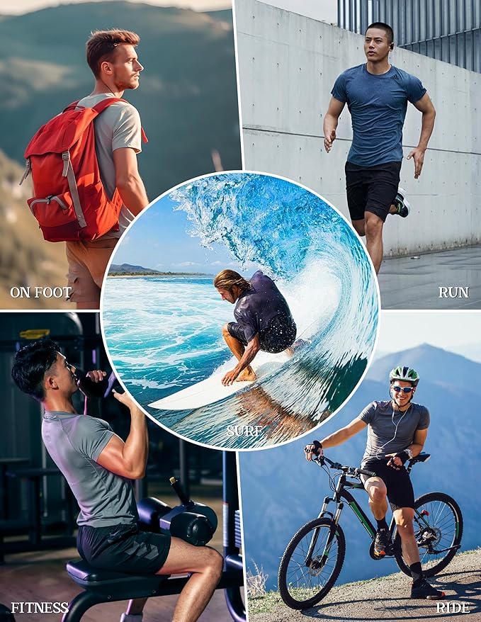 Men's Short Sleeve Workout Shirts Quick Dry Lightweight T-Shirts Gym Running Athletic Tshirt for Summer